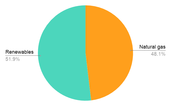 Pie chart showing SSE's fuel mix