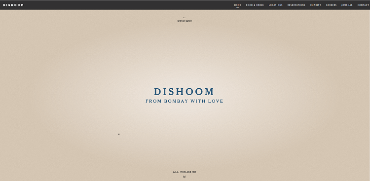 Dishoom website screenshot