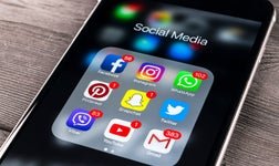 Social media apps on iphone screen