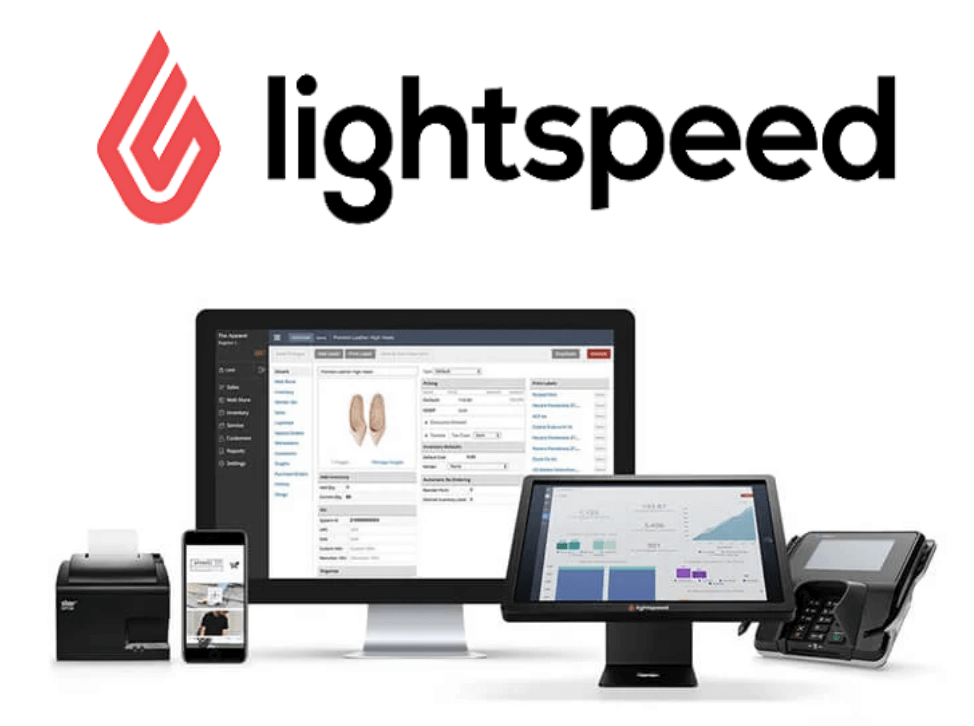 Lightspeed logo and interface on devices