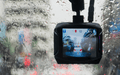 Dash cam in use on a rainy day
