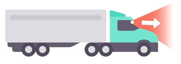Lorry with front view dash cam