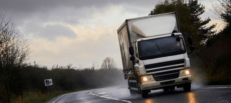 truck driving down a motorway