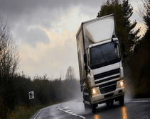truck driving down a motorway