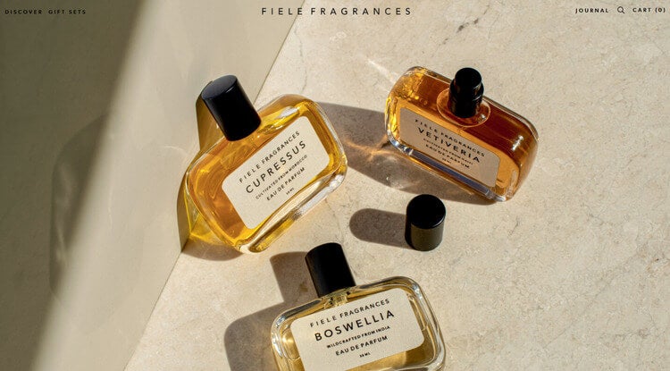 Fiele Fragrances squarespace example site