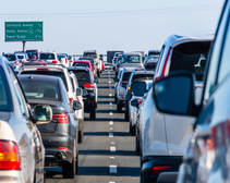 cars in traffic on the US interstate