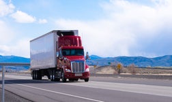 large truck driving along the highway