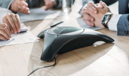 conference phone on table