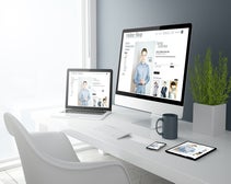 Ecommerce site designs on different screens
