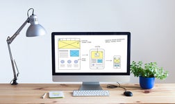 Web design on a computer