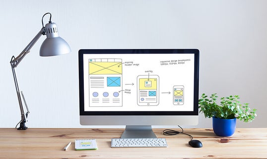 Web design on a computer