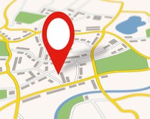 Carte GPS avec indicateur de localisation