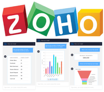 Zoho CRM logo and interface