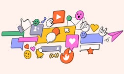 icons for social media bubbles, messages, likes, texts, calls, alerts, emails and more