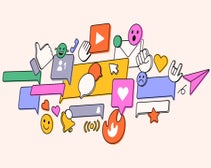 icons for social media bubbles, messages, likes, texts, calls, alerts, emails and more
