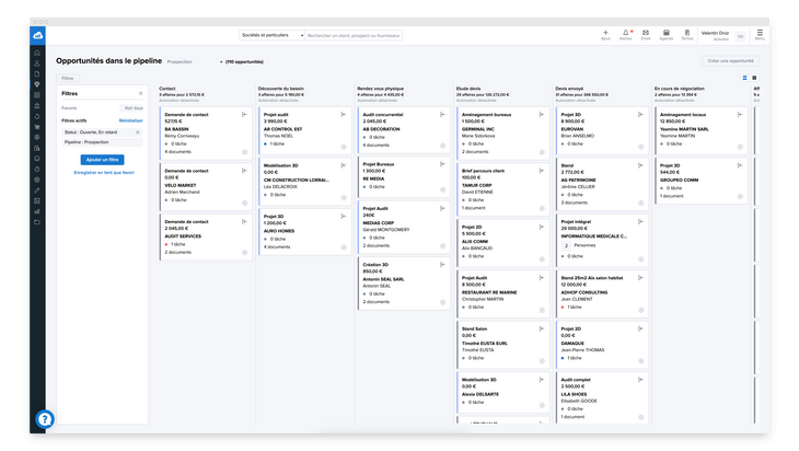 La pipeline du CRM Sellsy La pipeline du CRM Sellsy