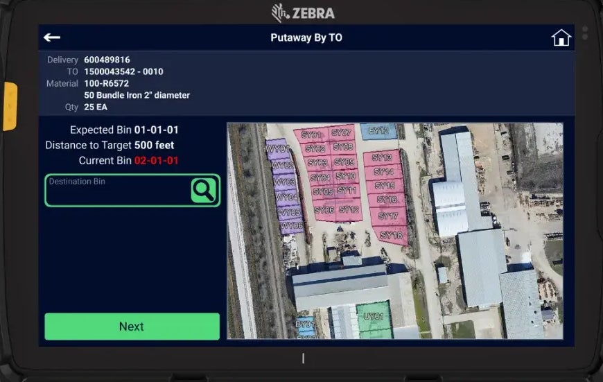 RFGen software screenshot on Zebra device