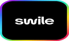 Swile logo noir avec bordure multicolore