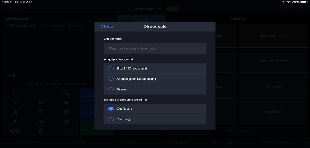 screenshot of lightspeed POS order management