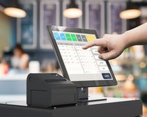 finger touching ipad pos