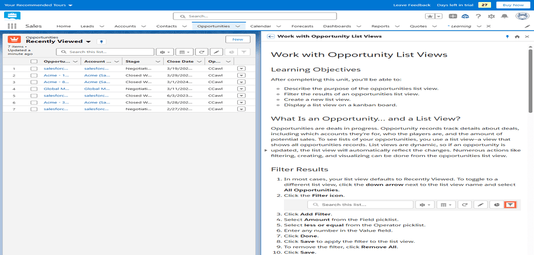 screenshot salesforce guidance center in user interface