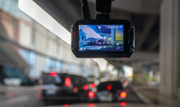 dash cam on windscreen