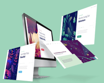 A graphic illustrating website building with Wix,