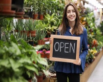 Woman holding up an 