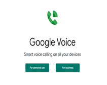 Screenshot of Google Voice homepage