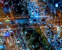 Road with cars driving along it