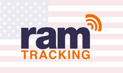 ram tracking logo US flag on background