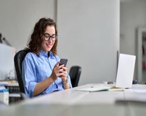 Entrepreneur using smartphone