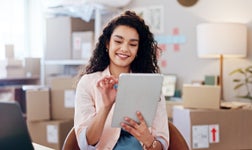 person using ecommerce platform for their business