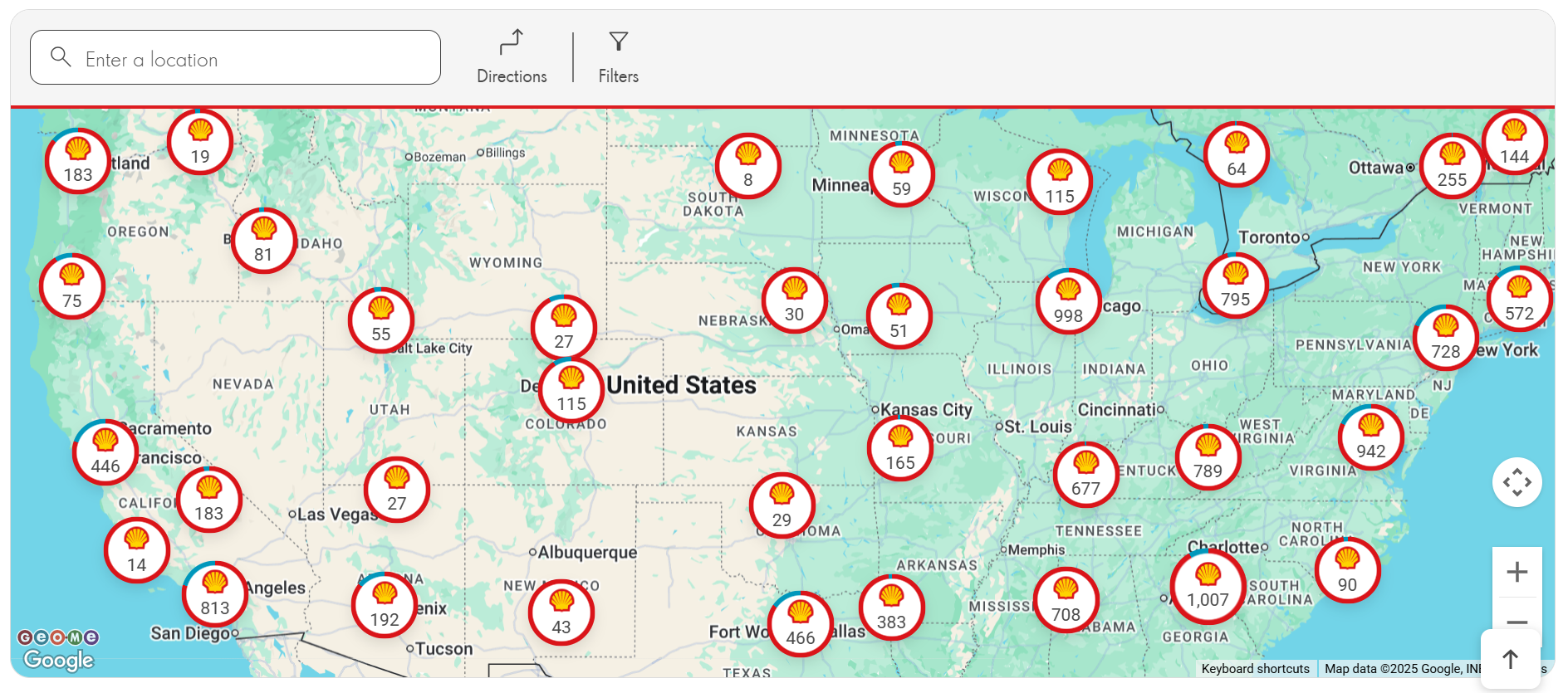 shell station locator map