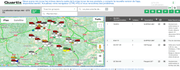 Capture d&rsquo;&eacute;cran de la carte suivi de v&eacute;hicule du logiciel Quartix