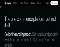 Screenshot of Shopify Homepage