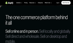 Screenshot of Shopify Homepage