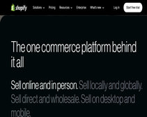 Screenshot of Shopify Homepage