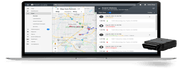 laptop featuring Spireon vehicle tracking dashboard