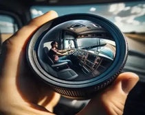 driver-facing dashcam lens