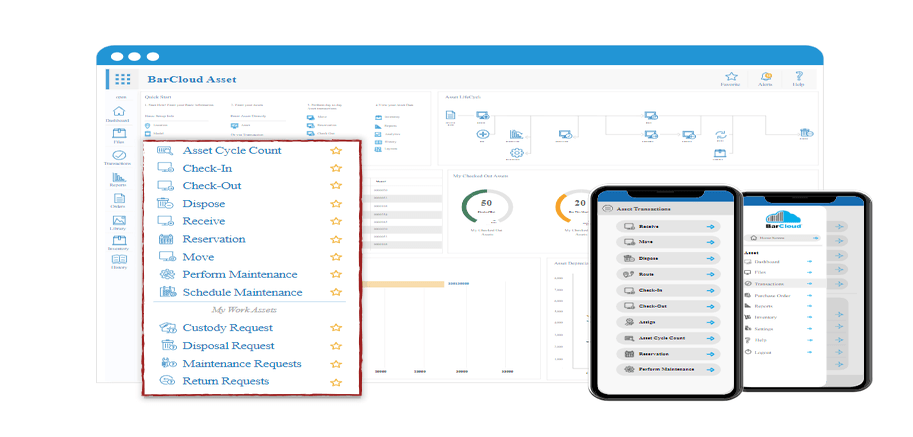 screenshot of ASAP Systems asset tracking software displayed on two phones and a desktop