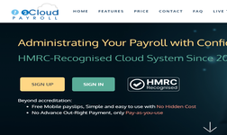 Screenshot of 1 2 Cloud Payroll homepage