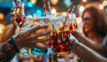 Cocktail drinks clinking each other