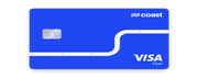 blue Coast card with Visa symbol for fleets on transparent background