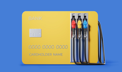 Credit cards with gas pump on it