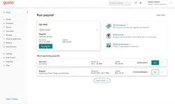 Screenshot of payroll run tool on Gusto payroll software