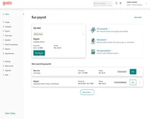 Screenshot of payroll run tool on Gusto payroll software