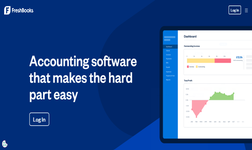 Screenshot of FreshBooks homepage