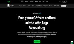 Screenshot of Sage Accounting homepage