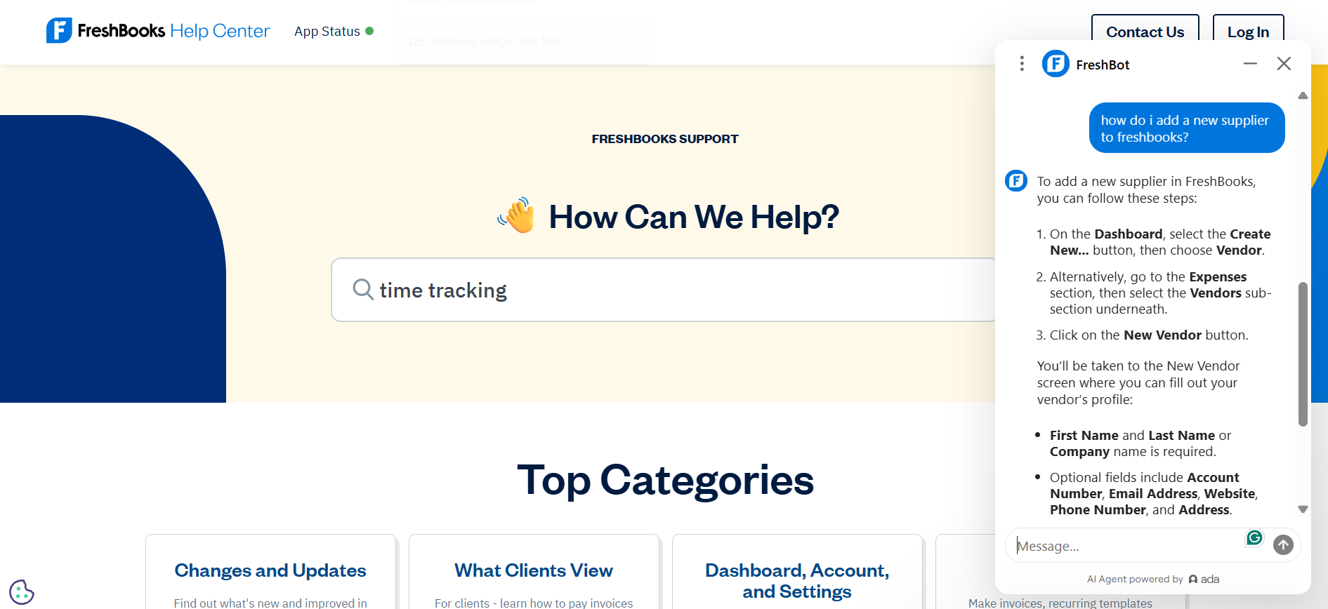 freshbooks accountancy ai chatbot